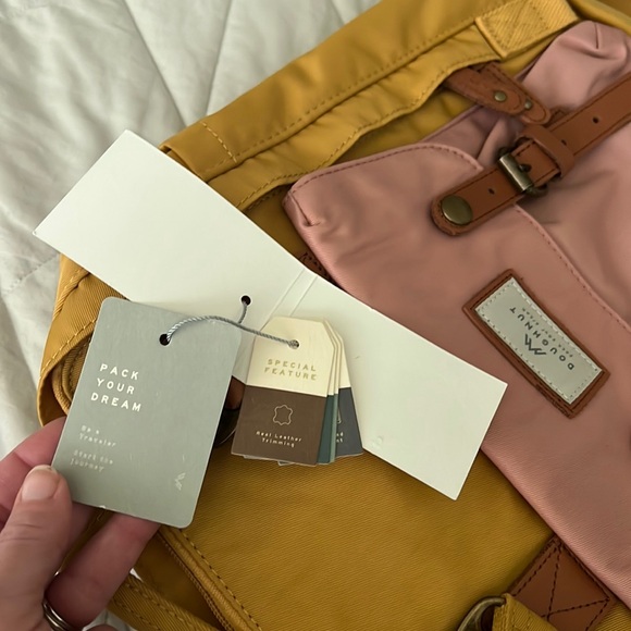 Doughnut Macaroon Backpack in yellow x rose NEW with Tags - Picture 3 of 16